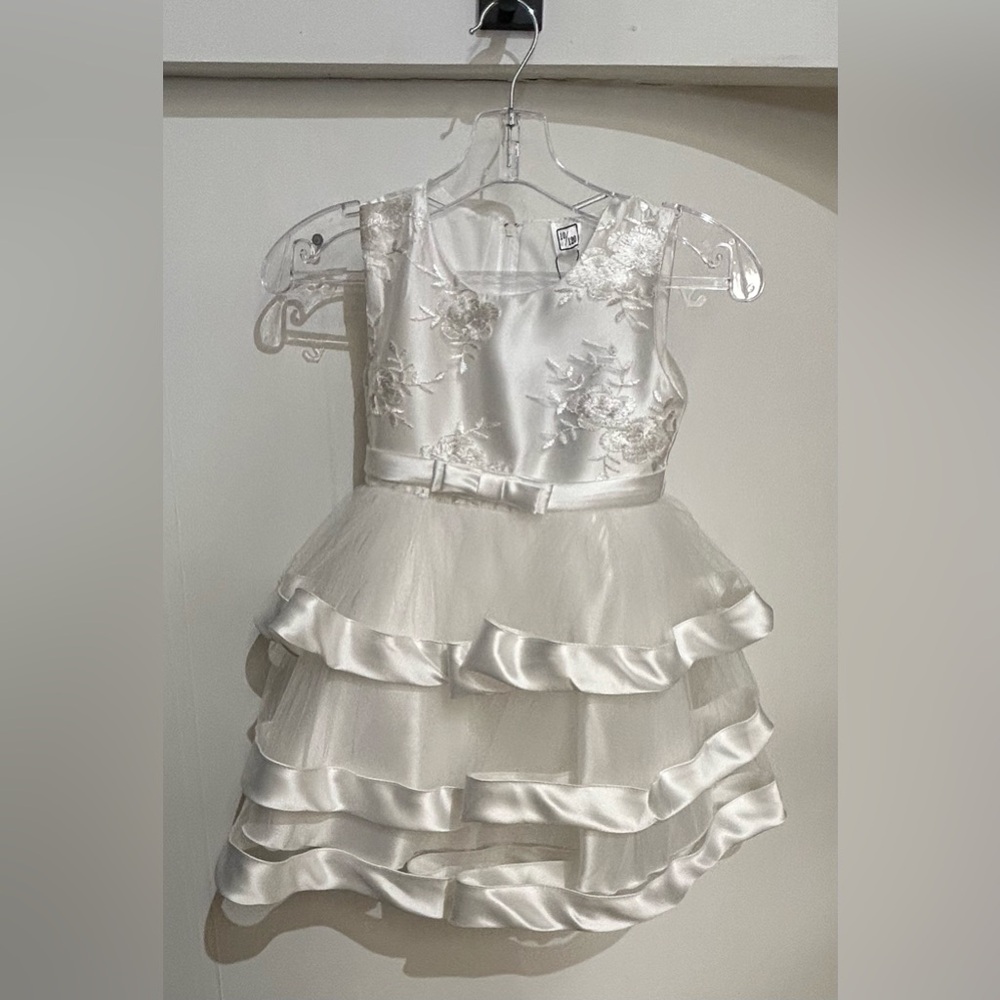 White Layered Floral Dress